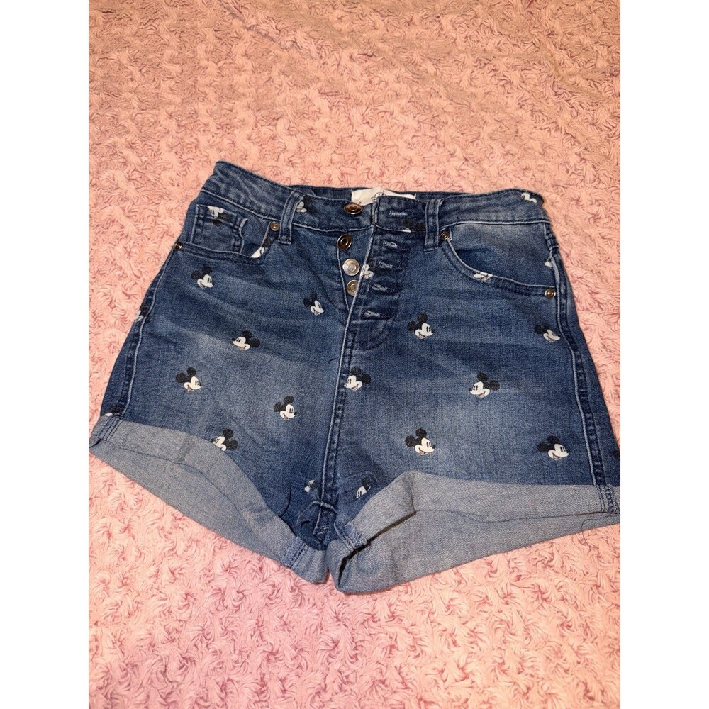 Disney Parks Mickey Mouse Denim Shorts for Juniors Size 1